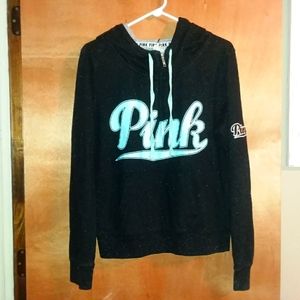 Women size large 3/4 zip up pink hoodie